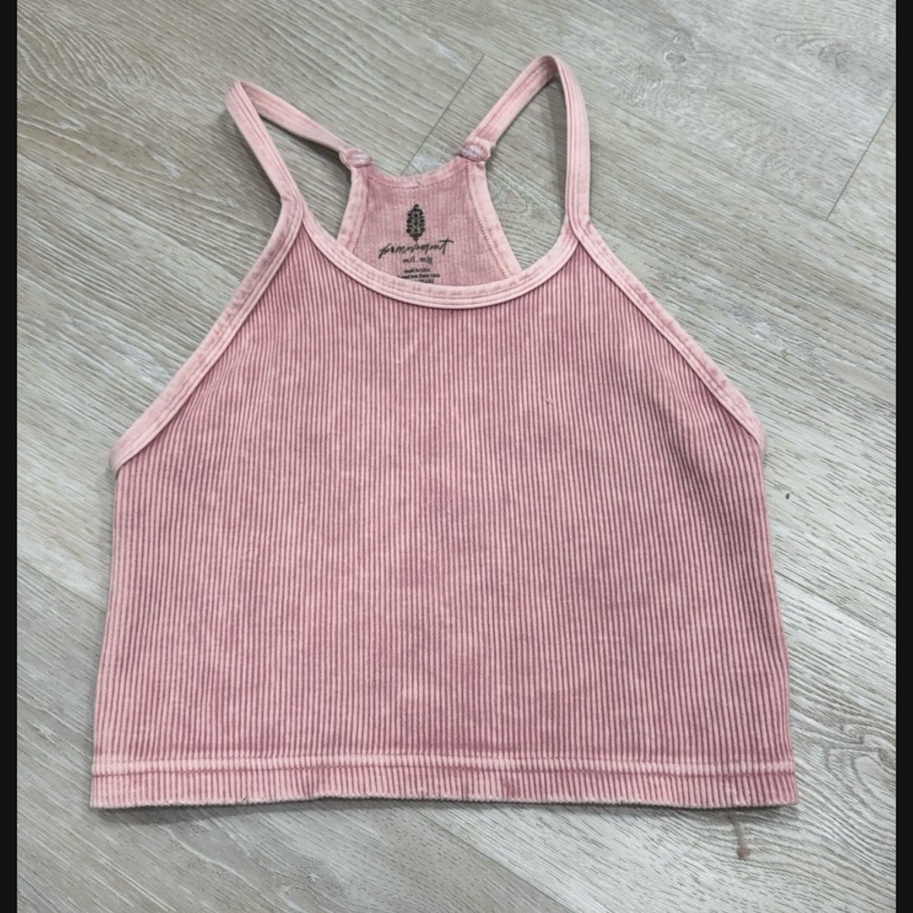 FP Movement by Free People Pink Ribbed Crop Top